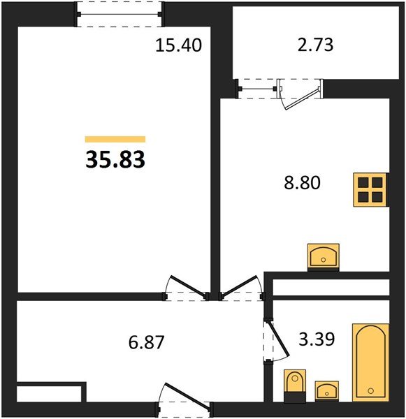 Фото №1: 1-комнатная квартира 35 м² - Новая Адыгея, жилой комплекс Ритм, 