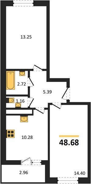 Фото №1: 2-комнатная квартира 48 м² - Новая Адыгея, жилой комплекс Ритм, 