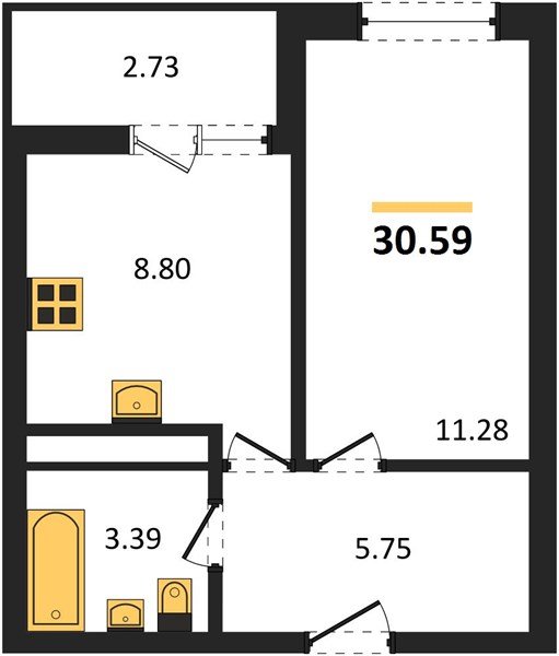Фото №1: 1-комнатная квартира 30 м² - Новая Адыгея, жилой комплекс Ритм, 