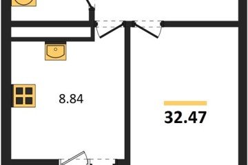 Фото №1: 1-комнатная квартира 32 м² - Новая Адыгея, мкр. жилой комплекс Ритм, 