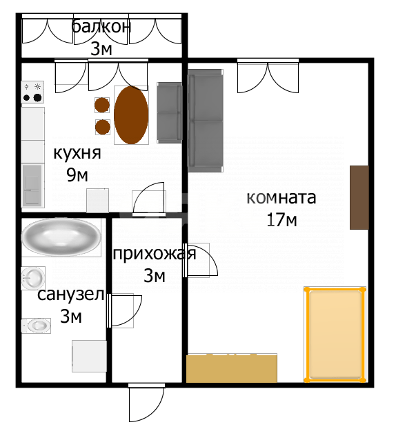 Фото №14: 1-комнатная квартира 35 м² - Анапа, 3А, б-р Евскина, 17