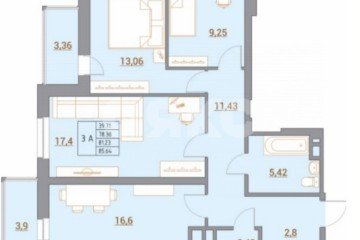 Фото №3: 4-комнатная квартира 86 м² - Ростов-на-Дону, мкр. жилой комплекс Новый Горизонт, ул. Тибетская, 1Вс1