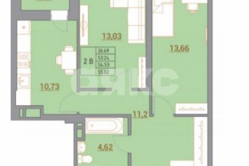 Фото №3: 2-комнатная квартира 56 м² - Ростов-на-Дону, мкр. жилой комплекс Новый Горизонт, ул. Тибетская, 1Вс1