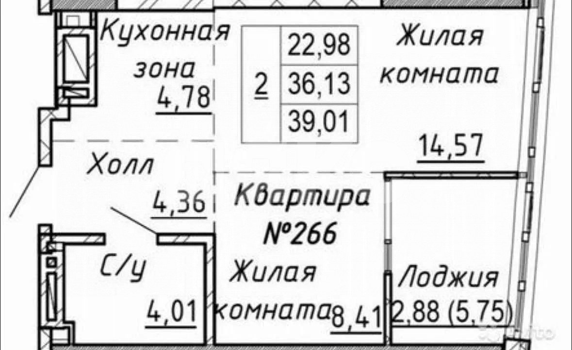Фото №2: 1-комнатная квартира 41 м² - Ростов-на-Дону, Ленинский, ул. Береговая, 6