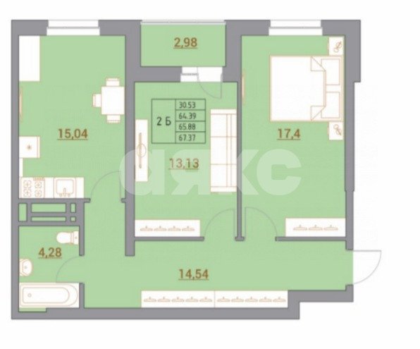 Фото №3: 3-комнатная квартира 68 м² - Ростов-на-Дону, жилой комплекс Новый Горизонт, ул. Тибетская, 1Вс1