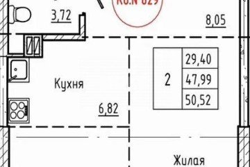 Фото №1: 1-комнатная квартира 50 м² - Ростов-на-Дону, мкр. жилой комплекс Донская Слобода, 