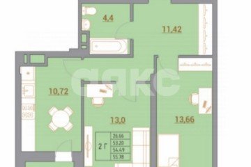 Фото №3: 2-комнатная квартира 55 м² - Ростов-на-Дону, мкр. жилой комплекс Новый Горизонт, ул. Тибетская, 1Вс1