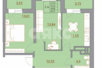Фото №3: 2-комнатная квартира 61 м² - Ростов-на-Дону, мкр. жилой комплекс Новый Горизонт, ул. Тибетская, 1Вс1