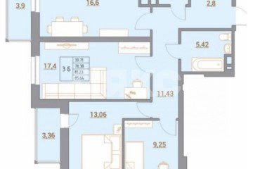 Фото №3: 4-комнатная квартира 86 м² - Ростов-на-Дону, мкр. жилой комплекс Новый Горизонт, ул. Тибетская, 1Вс1