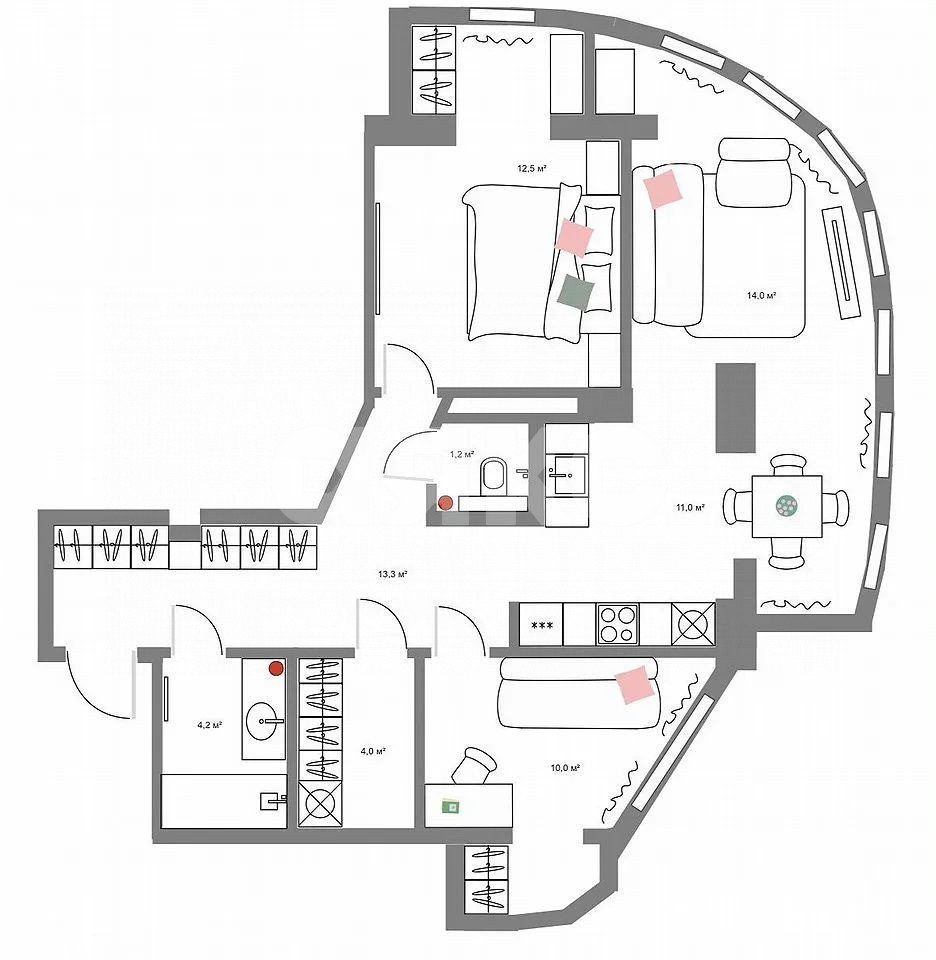 Фото №5: 2-комнатная квартира 69 м² - Ростов-на-Дону, Кировский, пер. Крепостной, 99