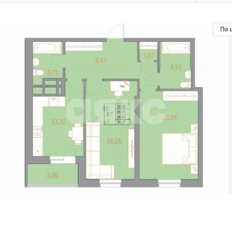 Фото №3: 2-комнатная квартира 70 м² - Ростов-на-Дону, жилой комплекс Новый Горизонт, ул. Тибетская, 1Вс1