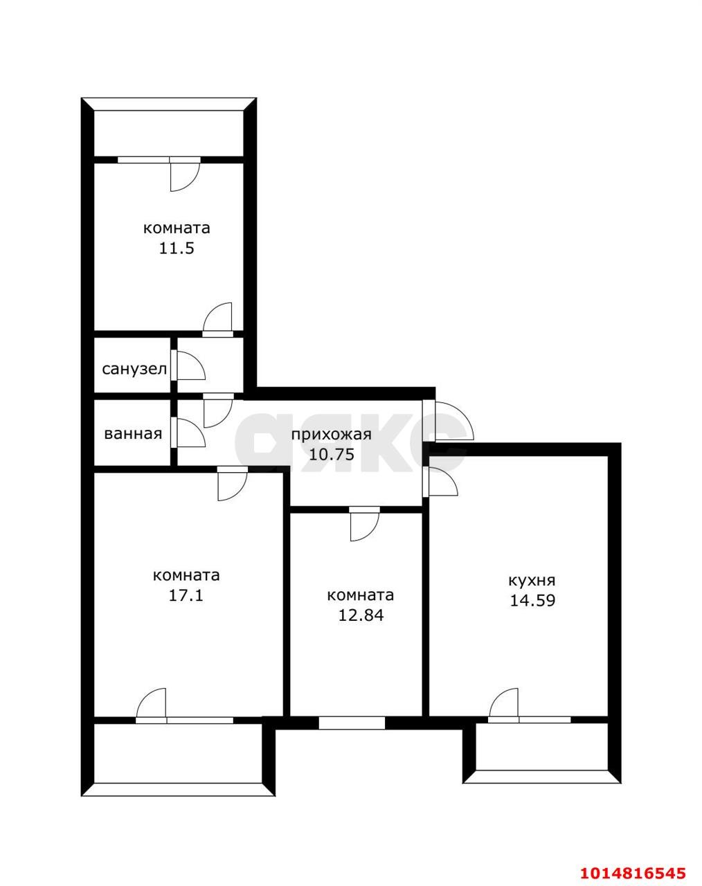 Фото №15: 3-комнатная квартира 90 м² - Краснодар, Юбилейный, ул. Рождественская набережная, 23