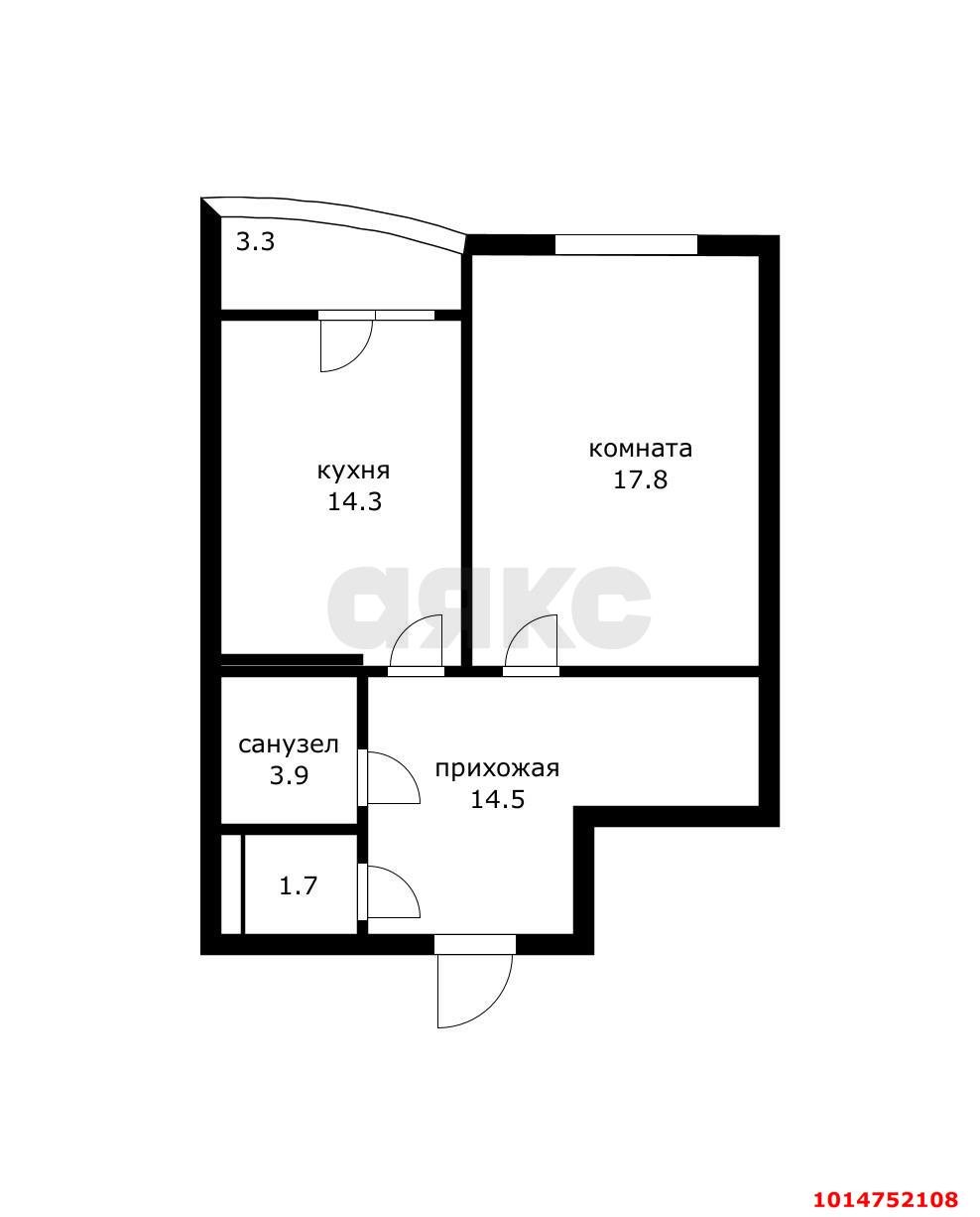 Фото №19: 1-комнатная квартира 58 м² - Краснодар, жилой комплекс Радонеж