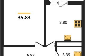 Фото №1: 1-комнатная квартира 35 м² - Новая Адыгея, мкр. жилой комплекс Ритм, 