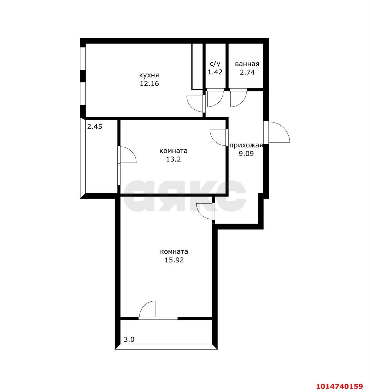 Фото №20: 2-комнатная квартира 57 м² - Краснодар, Черёмушки, ул. Новороссийская, 90/2