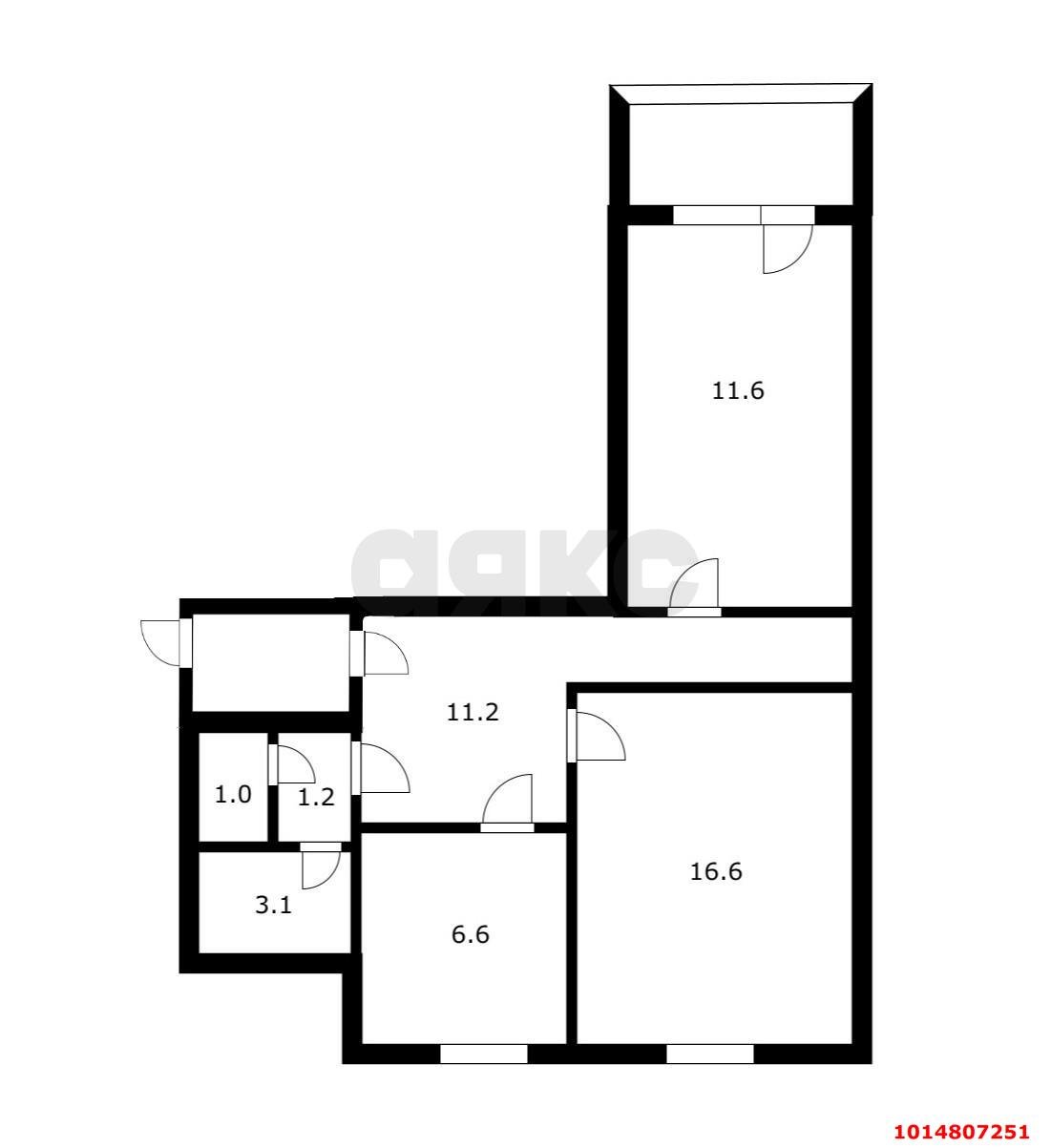 Фото №12: 2-комнатная квартира 52 м² - Краснодар, Центральный, ул. Октябрьская, 44