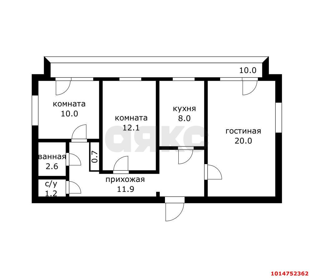 Фото №12: 3-комнатная квартира 76 м² - Краснодар, Черёмушки, ул. Ставропольская, 201