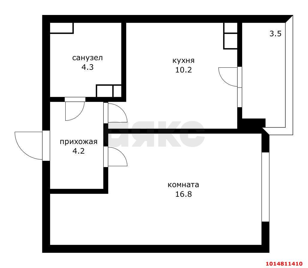 Фото №2: 1-комнатная квартира 39 м² - Краснодар, жилой комплекс Почтовый, пр-кт имени писателя Знаменского, 34