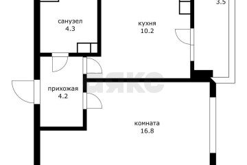 Фото №2: 1-комнатная квартира 38 м² - Краснодар, мкр. жилой комплекс Почтовый, пр-кт имени писателя Знаменского, 34