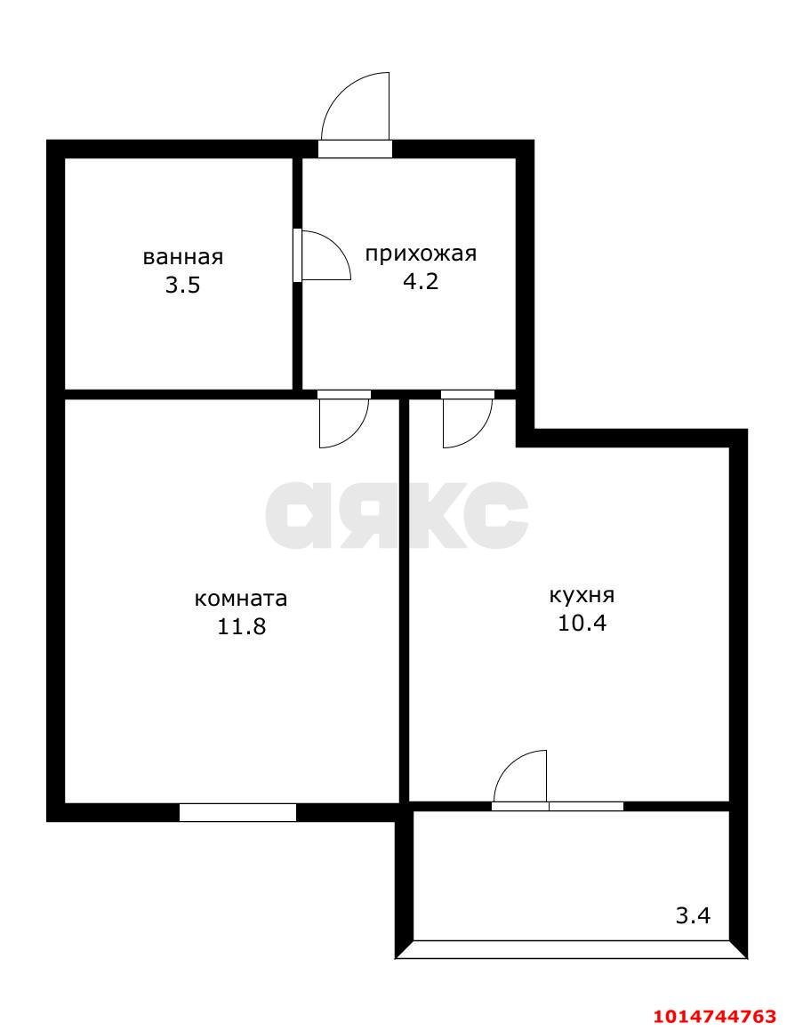 Фото №6: 1-комнатная квартира 30 м² - Краснодар, Парк Победы, ул. Героя Пешкова, 14к5
