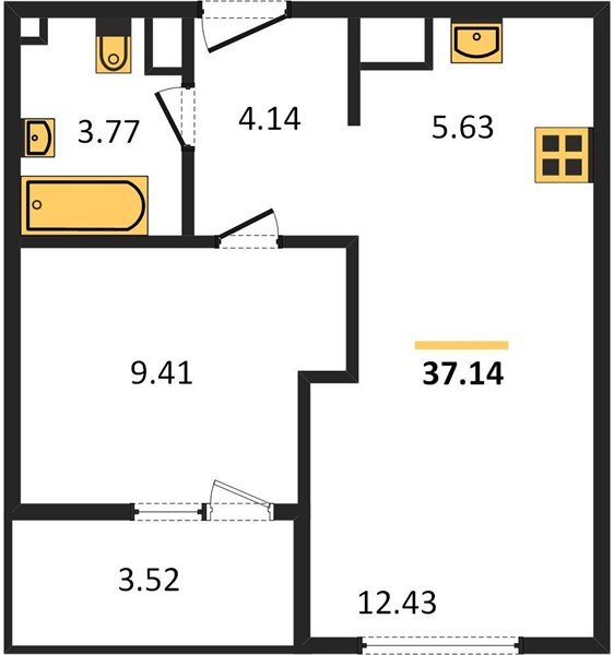 Фото №1: 1-комнатная квартира 37 м² - Краснодар, Карасунский внутригородской округ, Хлопчато-бумажный Комбинат, мкр. жилой квартал Патрики