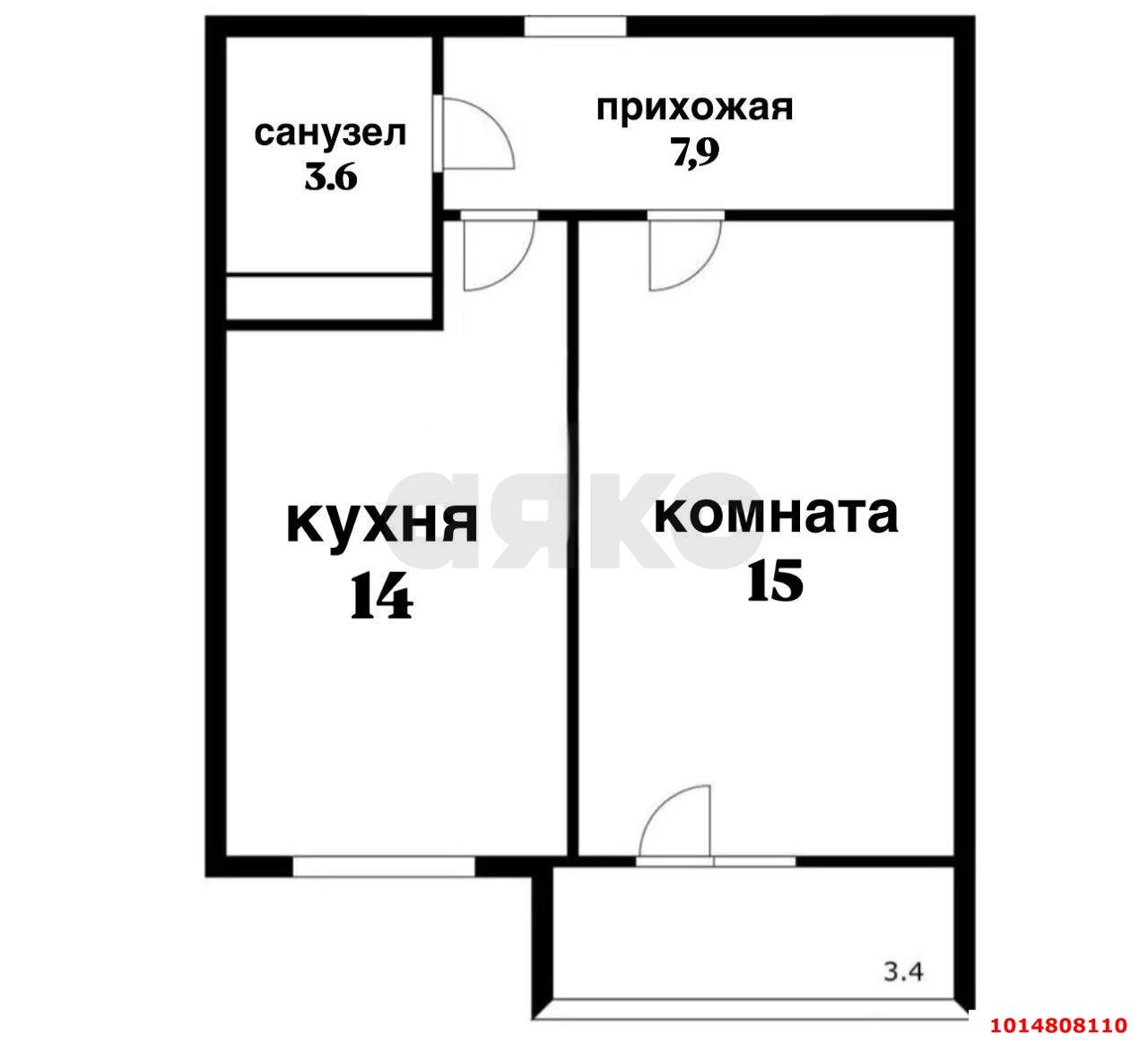 Фото №7: 1-комнатная квартира 40 м² - Краснодар, ЖК Солнечный Парк, ул. имени Симиренко, 37к2