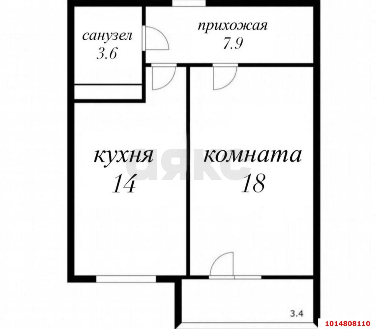 Фото №7: 1-комнатная квартира 40 м² - Краснодар, ЖК Солнечный Парк, ул. имени Симиренко, 37к2