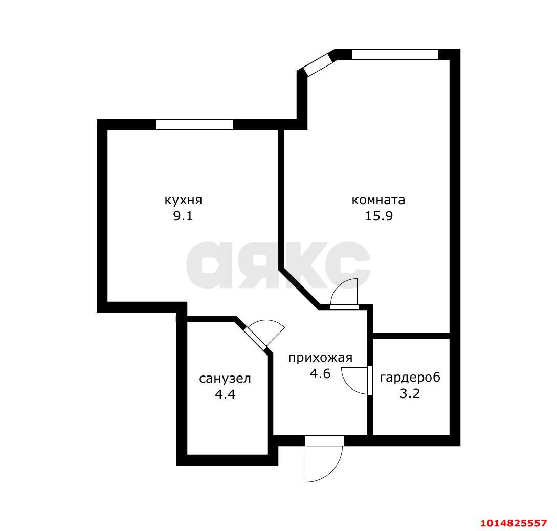 Фото №6: 1-комнатная квартира 37 м² - Яблоновский, ул. Лаухина, 13