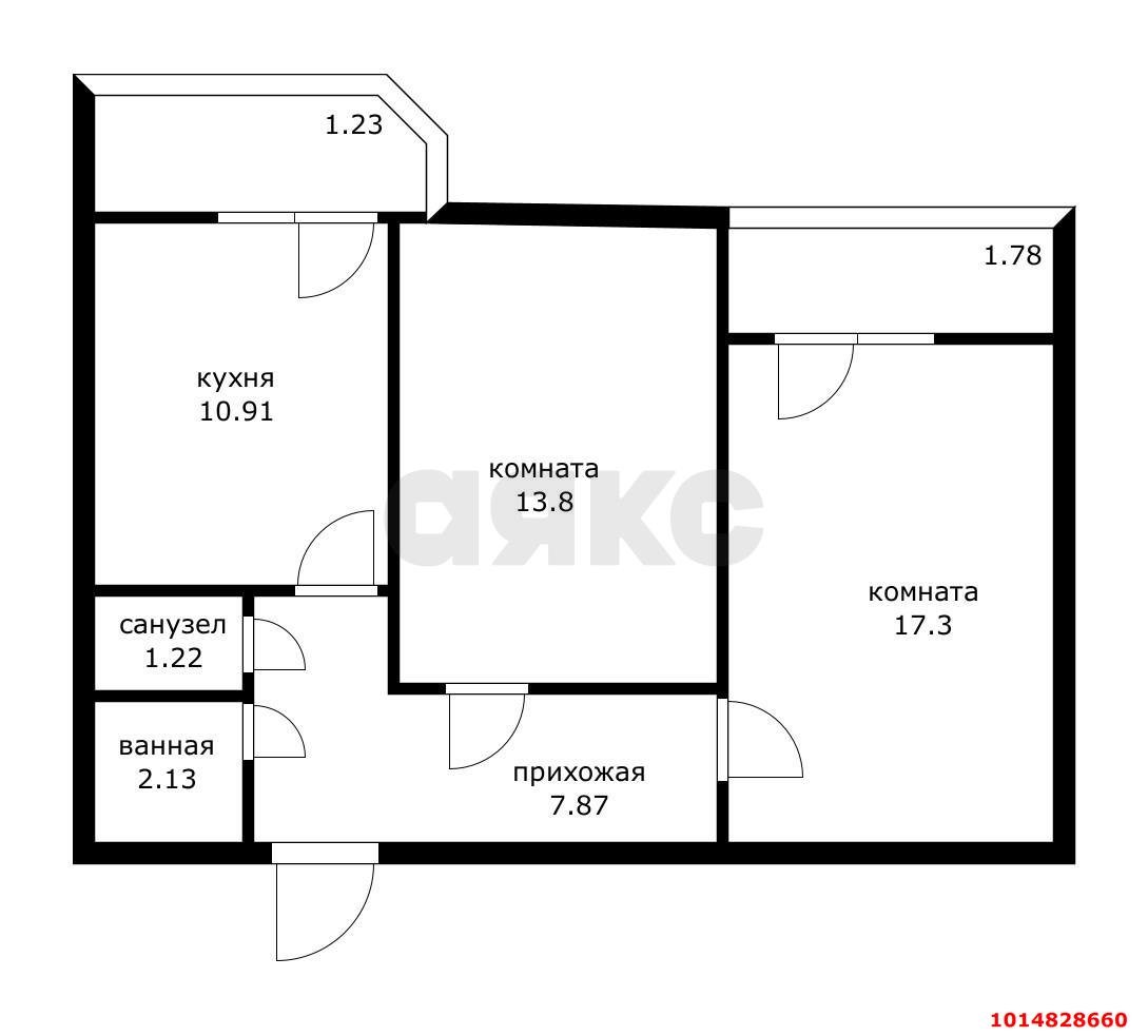 Фото №14: 2-комнатная квартира 52 м² - Краснодар, Прикубанский внутригородской округ, Восточный, мкр. жилой комплекс Квартал № 6, ул. имени Героя Советского Союза Дмитрия Мирошниченко, 43