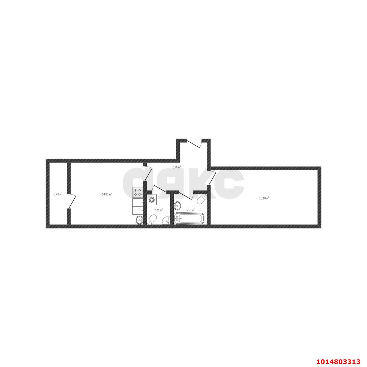 Фото №1: 1-комнатная квартира 44 м² - Краснодар, ЖК Красная Площадь, ул. Конгрессная, 15