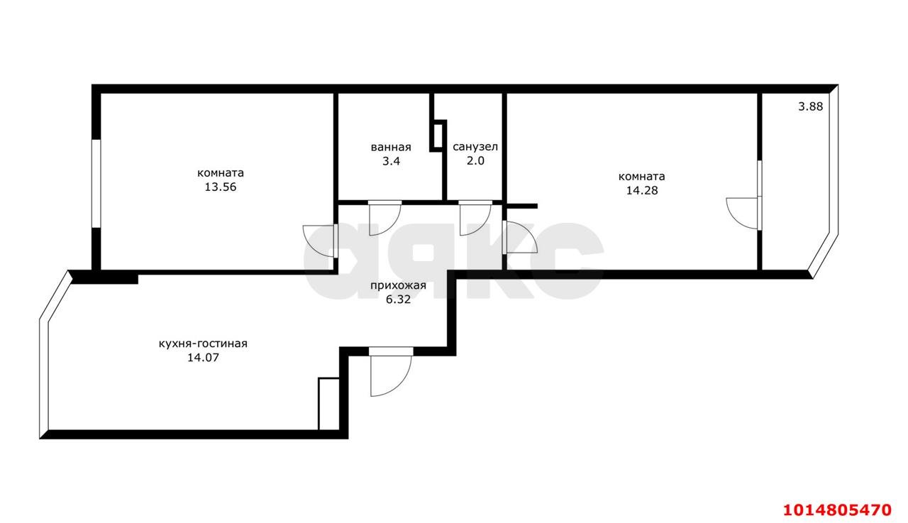 Фото №18: 2-комнатная квартира 57 м² - Краснодар, Достояние, ул. Григория Булгакова, 6