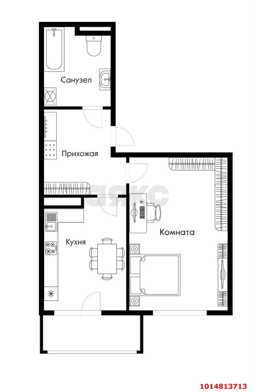 Фото №10: 1-комнатная квартира 35 м² - Краснодар, ЖК Возрождение, ул. имени 40-летия Победы, 127