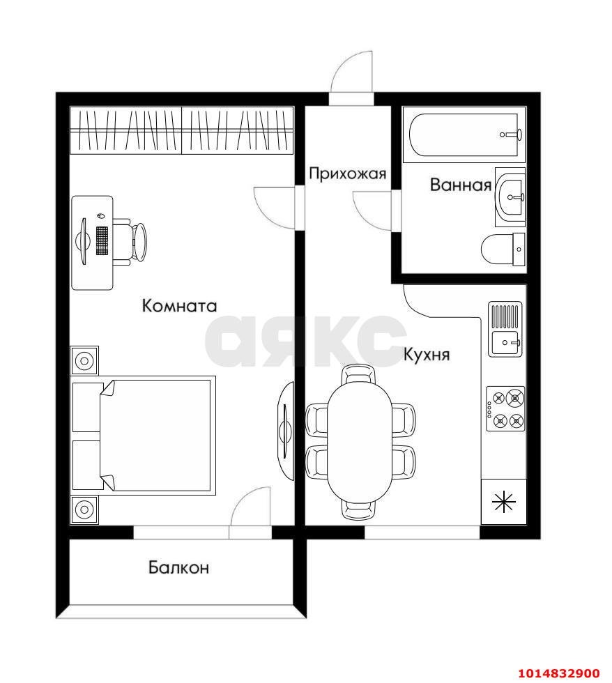 Фото №13: 1-комнатная квартира 35 м² - Краснодар, Почтовый, пр-кт имени писателя Знаменского, 16