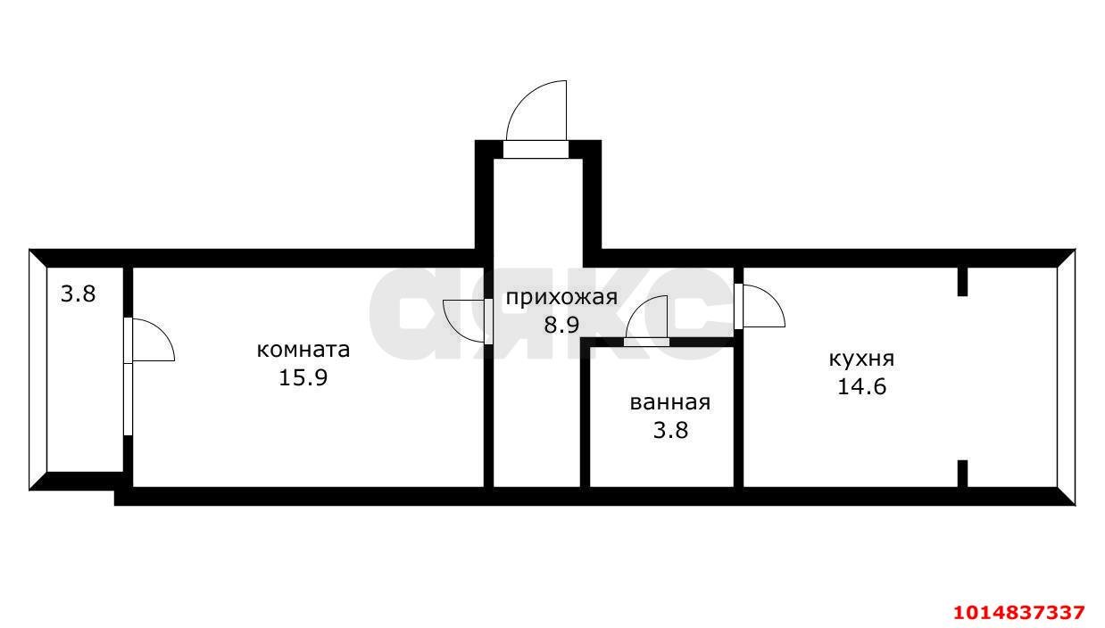 Фото №13: 1-комнатная квартира 43 м² - Краснодар, Музыкальный, ул. имени С.С. Прокофьева, 4