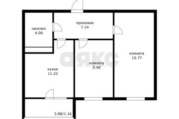 Фото №4: 2-комнатная квартира 54 м² - Краснодар, мкр. жилой комплекс Россинский Парк, ул. Командорская, 15/1