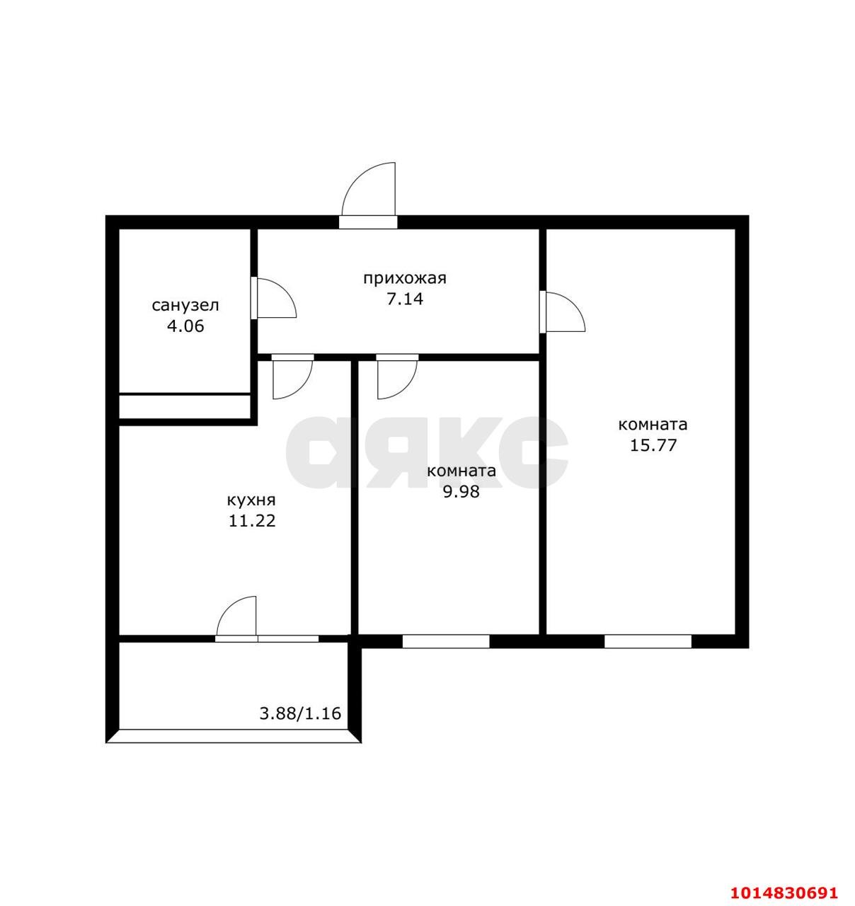 Фото №4: 2-комнатная квартира 54 м² - Краснодар, жилой комплекс Россинский Парк, ул. Командорская, 15/1
