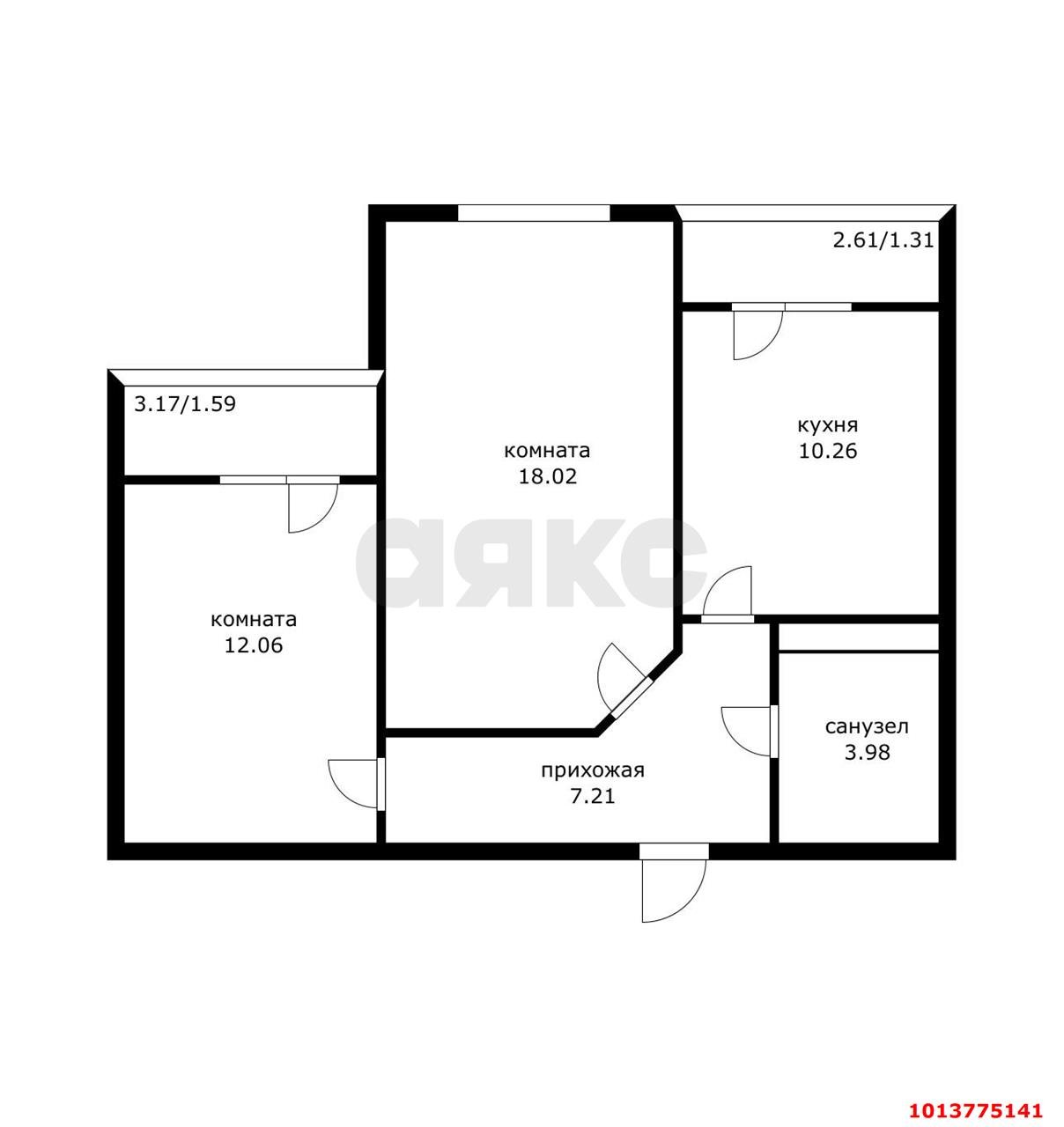 Фото №2: 2-комнатная квартира 54 м² - Краснодар, 7-й квартал, ул. Боспорская, 14