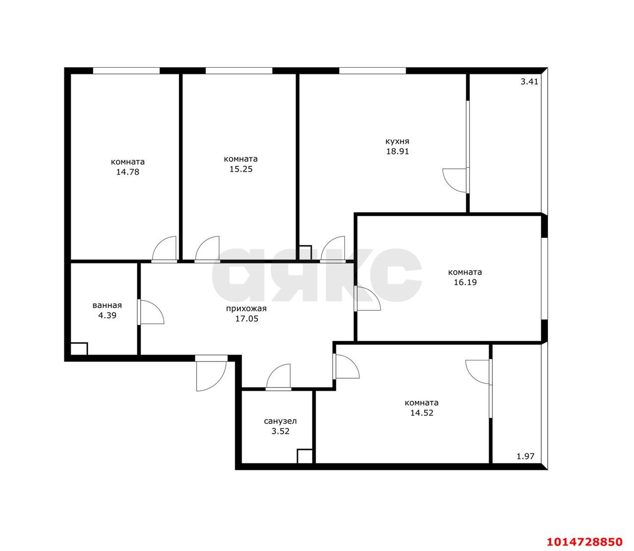 Фото №2: 4-комнатная квартира 103 м² - Знаменский, Карасунский внутригородской округ, мкр. Родные Просторы, ул. Природная, 10Бк22