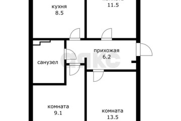 Фото №2: 3-комнатная квартира 55 м² - Краснодар, мкр. жилой комплекс Усадьба, ул. имени Валерия Вишневецкого, 11