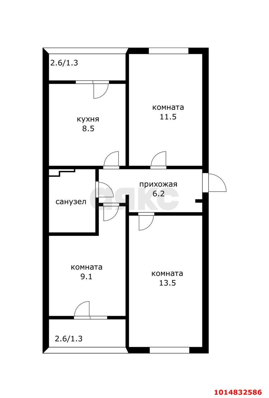 Фото №2: 3-комнатная квартира 55 м² - Краснодар, жилой комплекс Усадьба, ул. имени Валерия Вишневецкого, 11