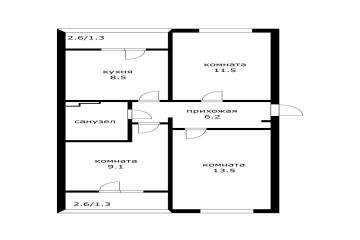 Фото №2: 3-комнатная квартира 52 м² - Краснодар, мкр. жилой комплекс Усадьба, ул. имени Валерия Вишневецкого, 11