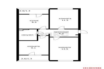 Фото №2: 3-комнатная квартира 55 м² - Краснодар, мкр. жилой комплекс Усадьба, ул. имени Валерия Вишневецкого, 11