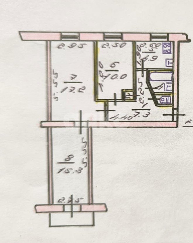 Фото №15: 3-комнатная квартира 62 м² - Симферополь, 430-й квартал, ул. Киевская, 143