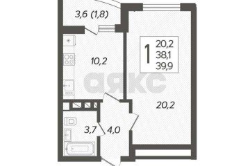 Фото №3: 1-комнатная квартира 43 м² - Краснодар, мкр. жилой комплекс Фреш, ул. имени Валерия Гассия, 4/7к2