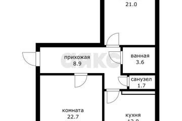 Фото №3: 2-комнатная квартира 70 м² - Краснодар, мкр. Краевая Клиническая Больница, ул. Домбайская, 12