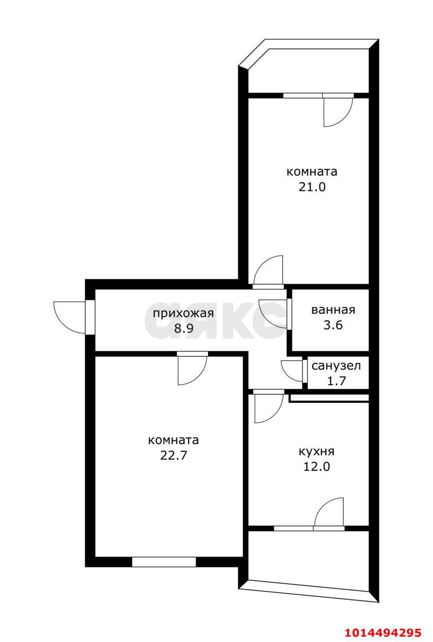 Фото №3: 2-комнатная квартира 76 м² - Краснодар, Краевая Клиническая Больница, ул. Домбайская, 12