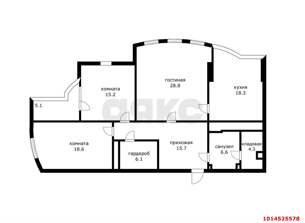 Фото №20: 3-комнатная квартира 113 м² - Краснодар, Карасунский внутригородской округ, Центральный внутригородской округ, мкр. Черёмушки, ул. Ставропольская, 207/1
