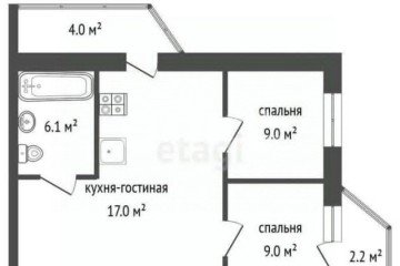 Фото №1: 2-комнатная квартира 50 м² - Геленджик, мкр. жилой комплекс Эврика, ул. Островского, 149Ак2