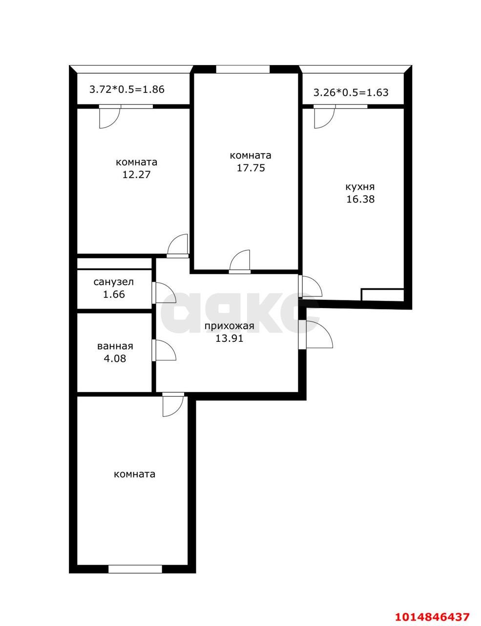 Фото №18: 3-комнатная квартира 85 м² - Краснодар, Фестивальный, ул. Гаражная, 156к1