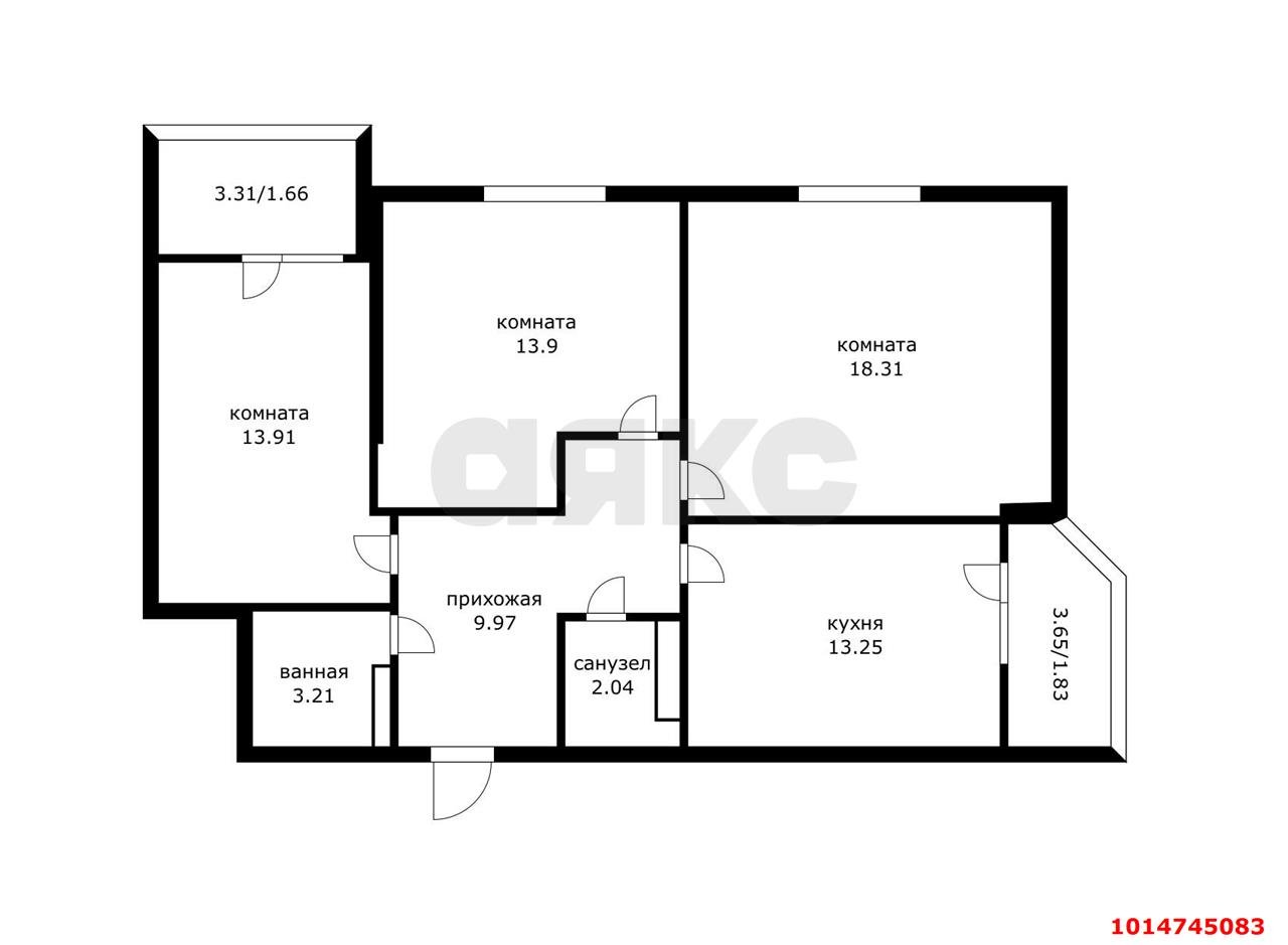 Фото №3: 3-комнатная квартира 74 м² - Краснодар, ЖК Губернский, ул. им. Героя Яцкова И.В., 9к1